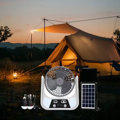 ABANICO SOLAR RECARGABLE PORTATIL