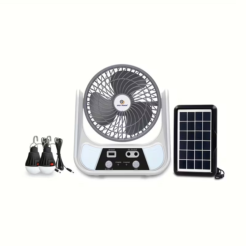 ABANICO SOLAR RECARGABLE PORTATIL