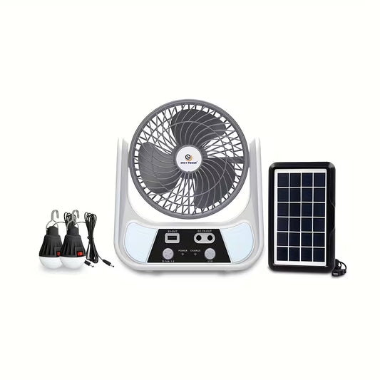 ABANICO SOLAR RECARGABLE PORTATIL